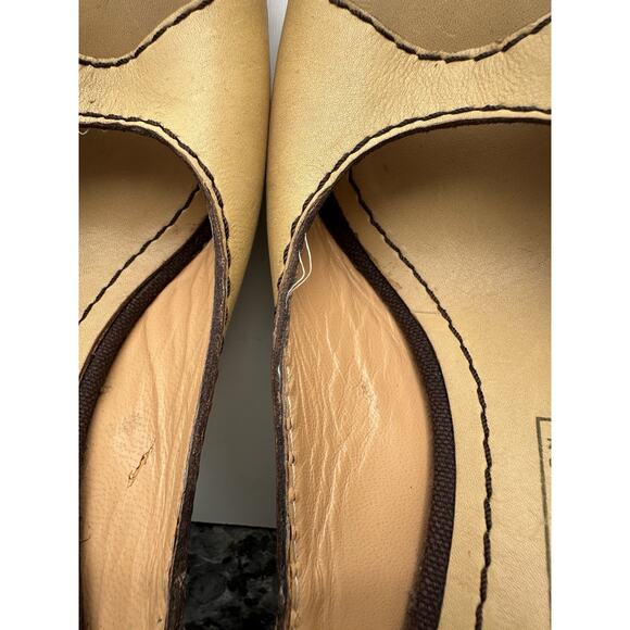 GIUSEPPE ZANOTTI Beige Patent Leather Open Toe Heel Pump Sz 39 - Picture 6 of 12